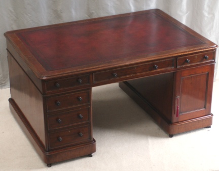 Large Antique Mahogany Partners Desk Ref 1007