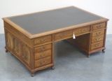 Antique Mahogany Partners Desk - After