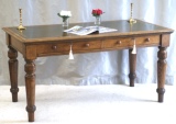 Antique Writing Tables - Antique Oak Library Table Hindley & Sons