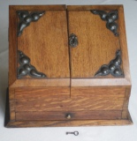 Antique Desk Accessories -  Antique Arts and Crafts Oak Stationery Box